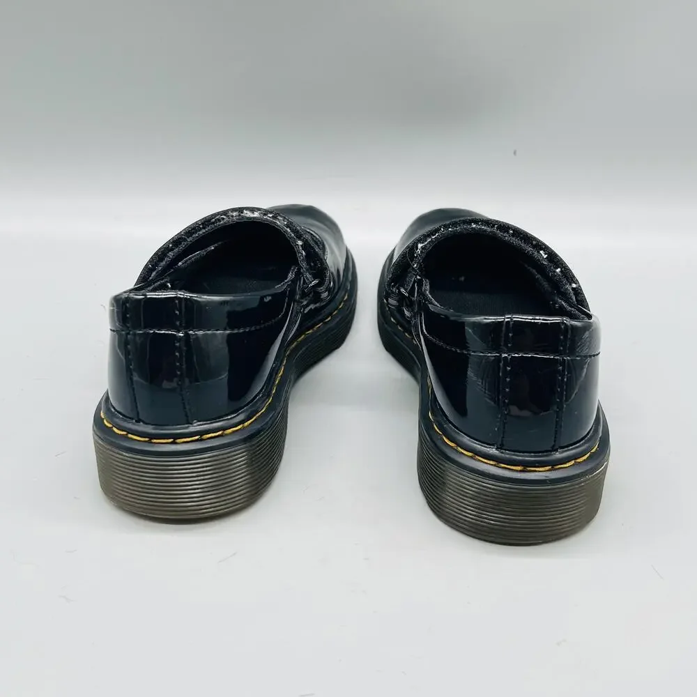 Dr Martens Shoes Girls 13 Black Patent MACCY Mary Jane Hook & Loop Dress School